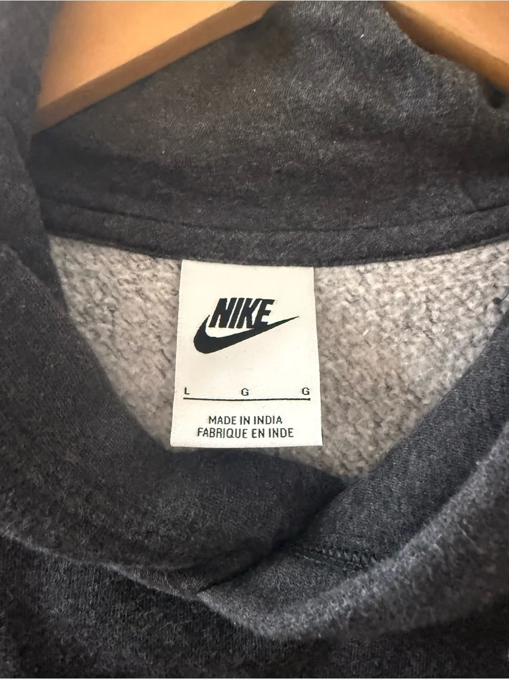 Nike Kids Charcoal Hoodie with Multicolor 'Gratitude' Embroidery